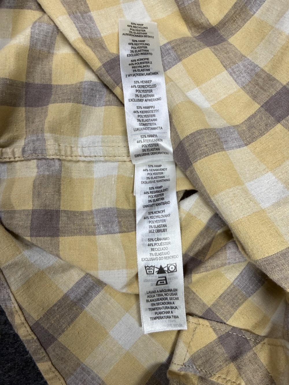 Patagonia Yellow and Gray Plaid Western Shirt - Picture 6 of 8